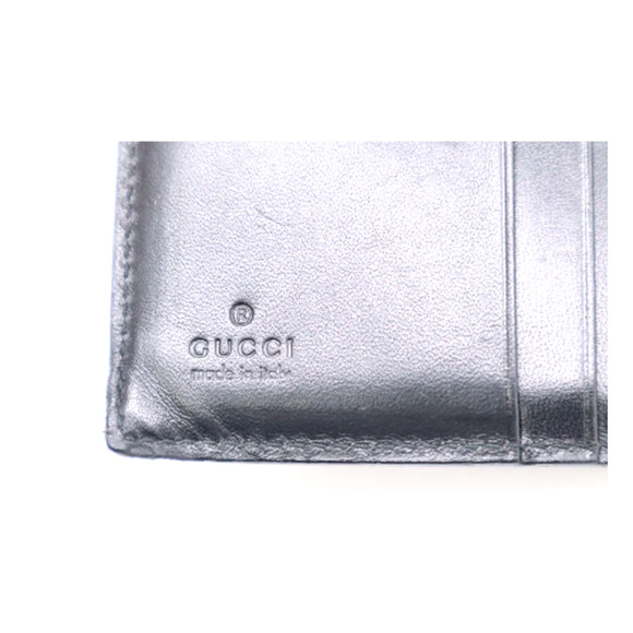 Gucci Compact Hook Wallet in Black with Logo Plate Suede and Leather Authentic - Picture 6 of 14